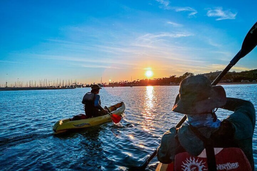 Kayaking at sunset