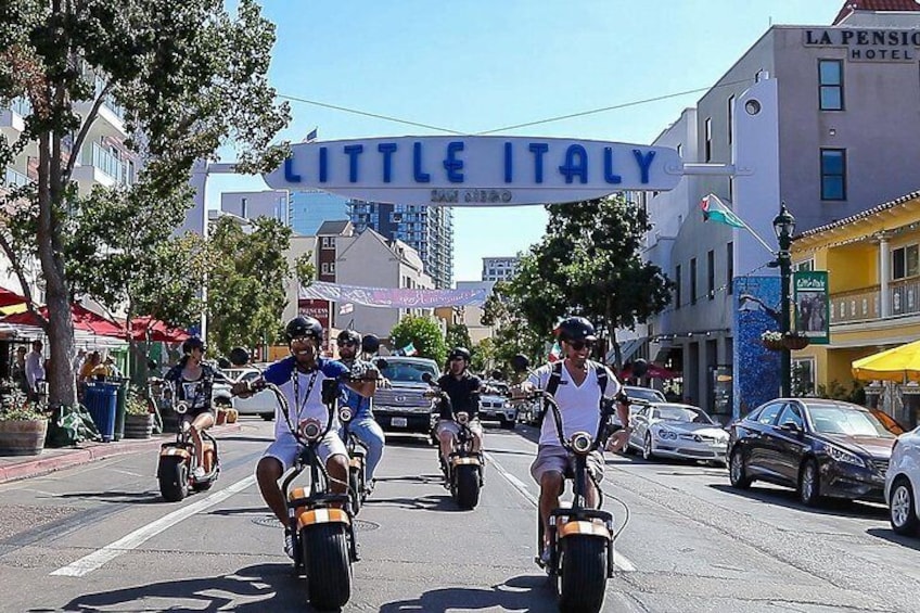 Little Italy on an electric scooter