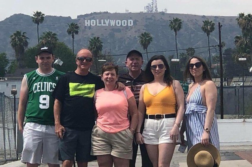 Family photo with Hollywood Sign 