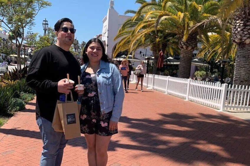Enjoying local Gourmet Ice Cream on State Street
