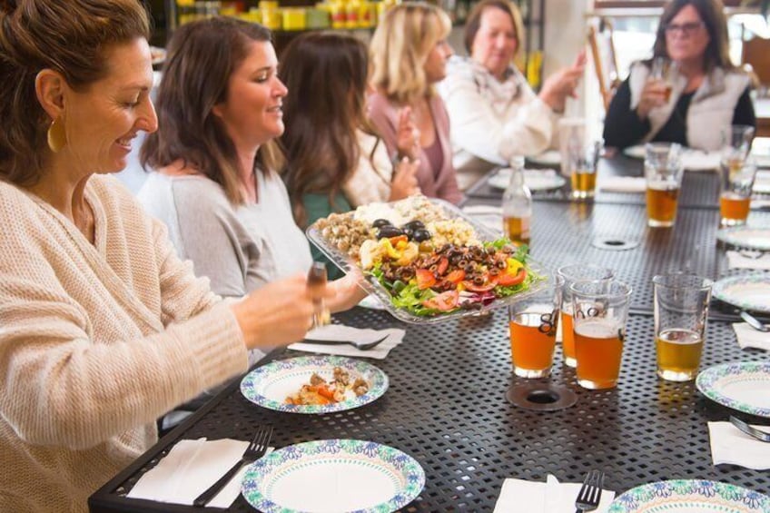 Uptown Food Tour deli bites and beers.