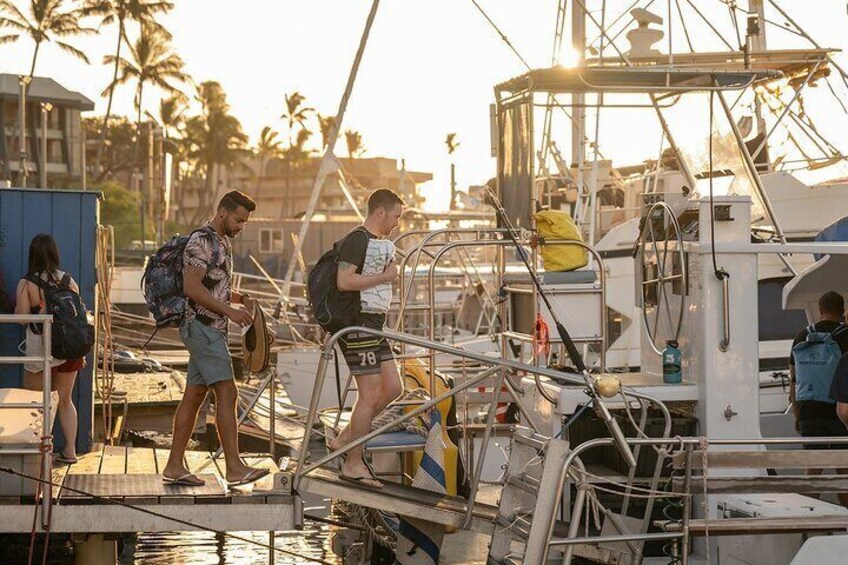 Boarding the Malolo headed to Molokini