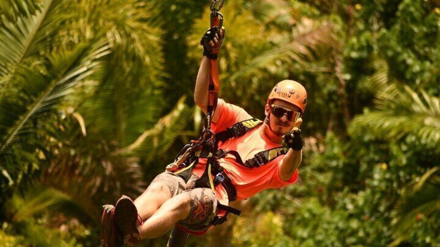 Fun zipping in the jungle.