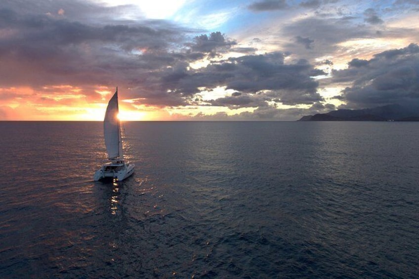 Sunset Sail with hosted bar and menu with MANA Cruises 