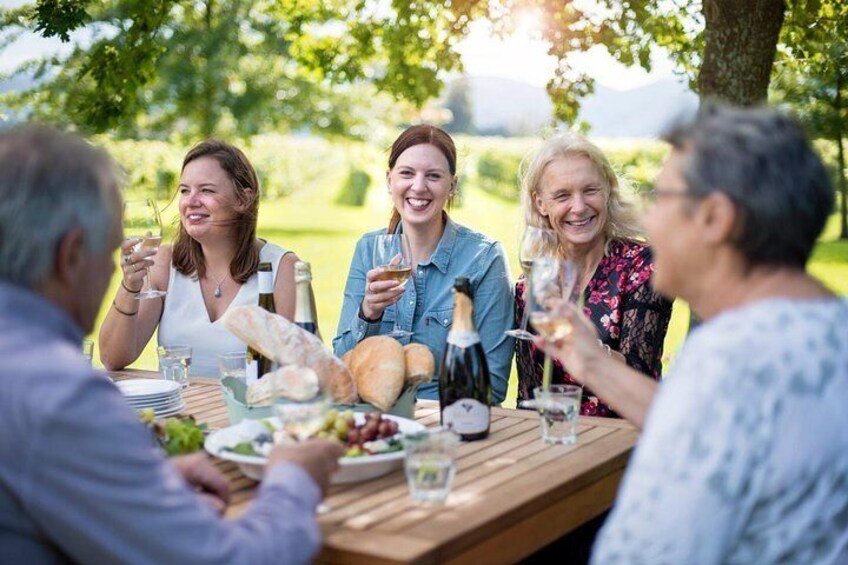 Enjoying lunch at a winery