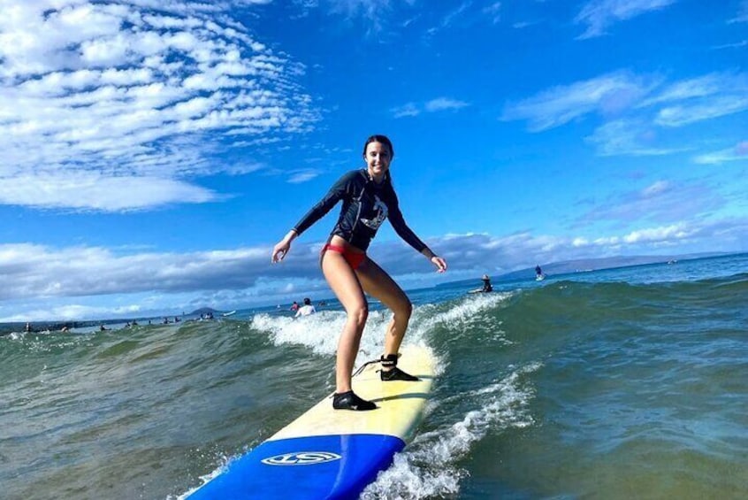 Group Surf Lesson at Kalama Beach in Kihei