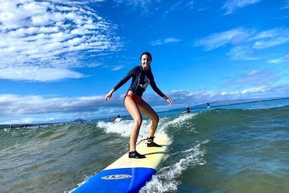 Gruppbränningslektion på Kalama Beach i Kihei