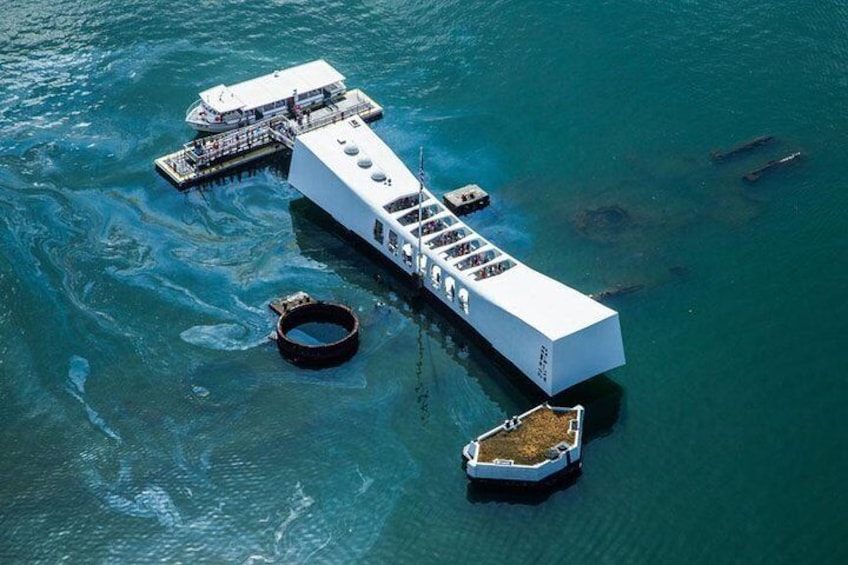 Fly past the U.S.S. Arizona Memorial 