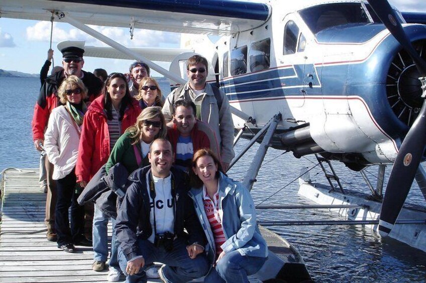 Passengers boarding floatplane