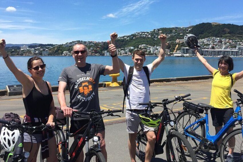 End of the ride, back at our shop on the Wellington Waterfront