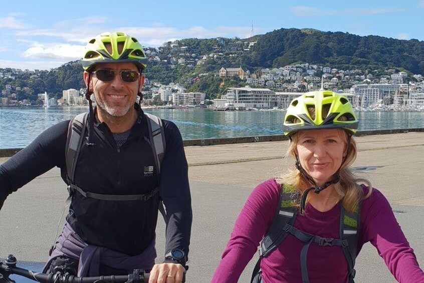 Outside our shop on the Wellington Waterfront