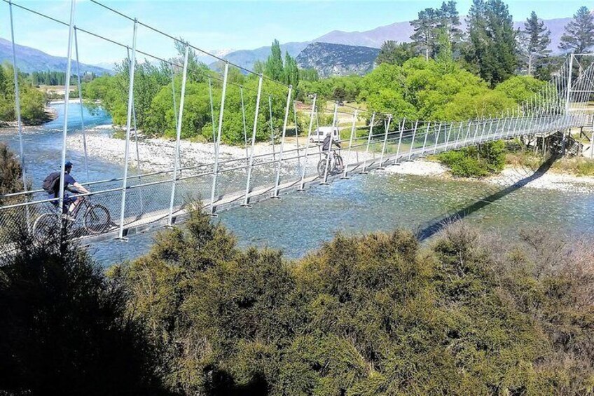 Ride across a swing bridge!!