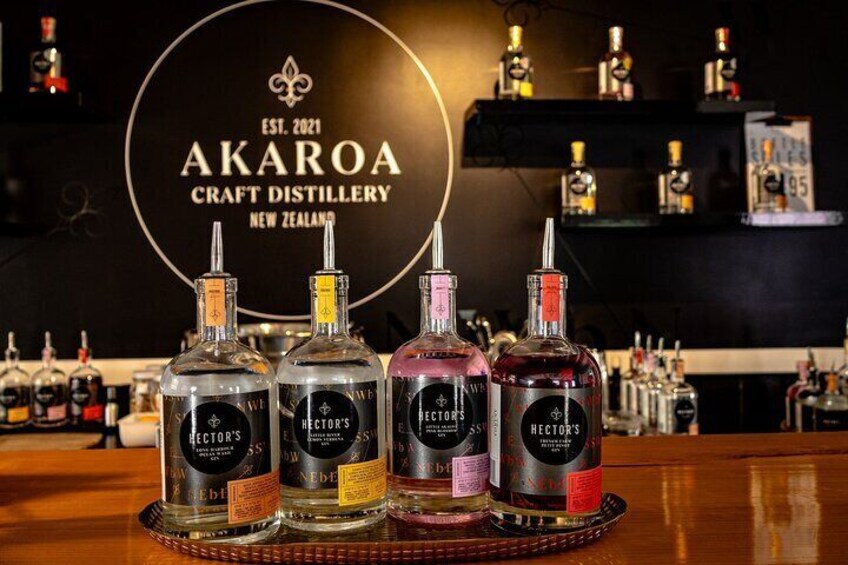 Akaroa Craft Distillery gin tasting - tales of the harbour told in gin