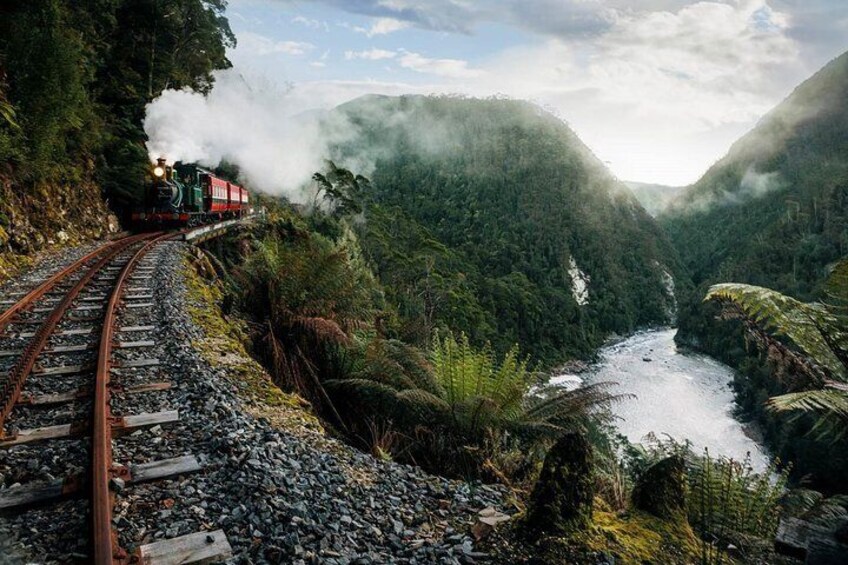 Steam train and King River Gorge