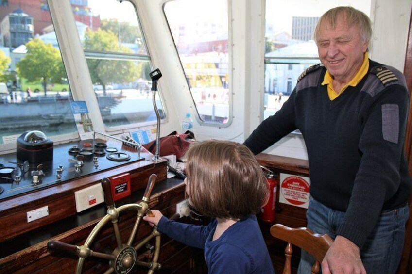 Captain in the wheel room