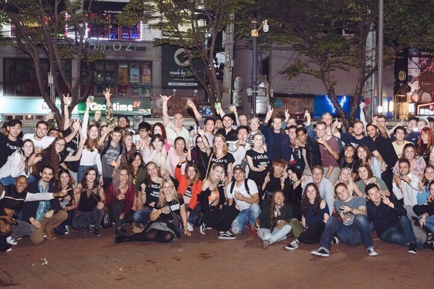 Biggest bar crawl in Korea! We gather 40-80 people per event!