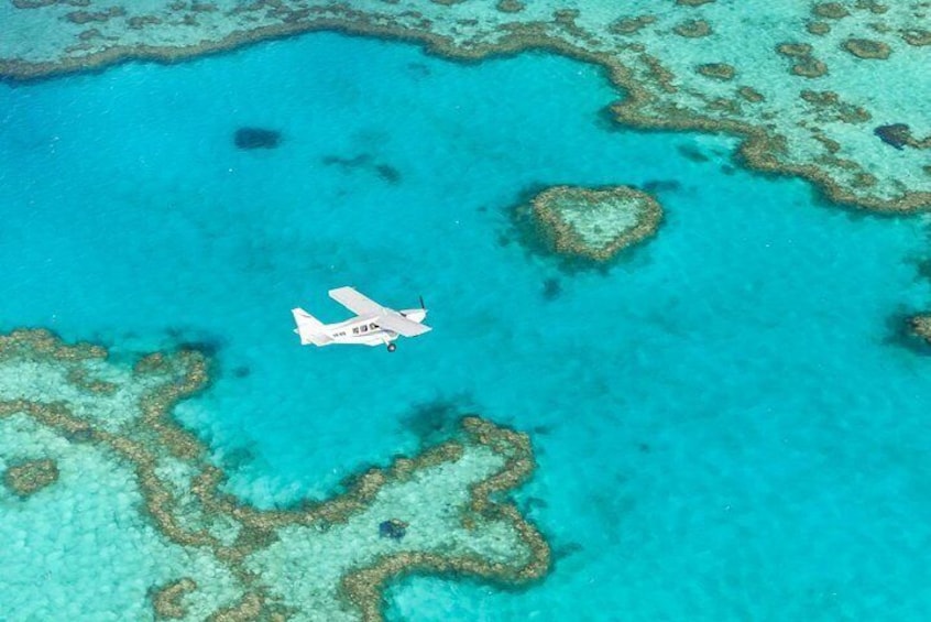 Scenic flight over Heart Reef