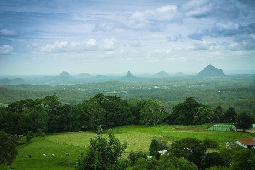 View of Glass House Mountains from Mary Cairncross Lookout