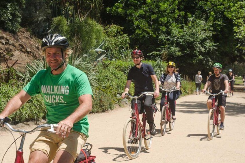 Riding through Melbourne's gardens