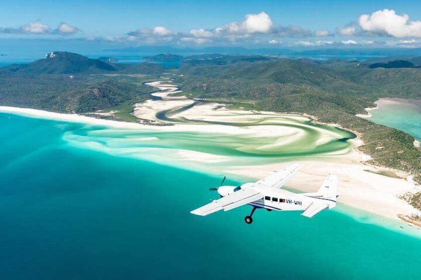 Fly over Whitehaven Beach