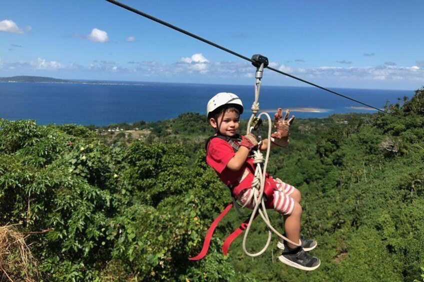 Kids as young as four years are happy to zipline!