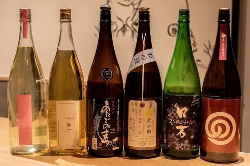 Taste 6 different types of craft sake