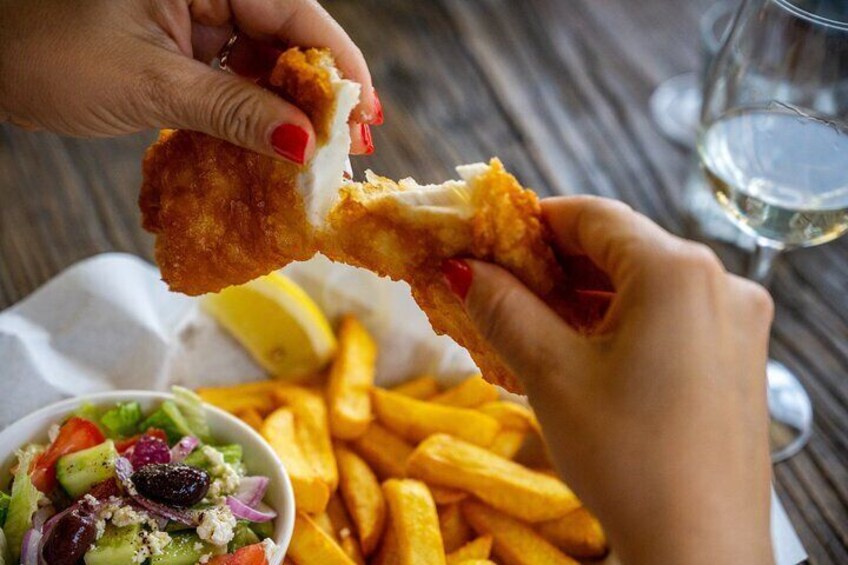 Fish and chips at the Fresh Fish Place