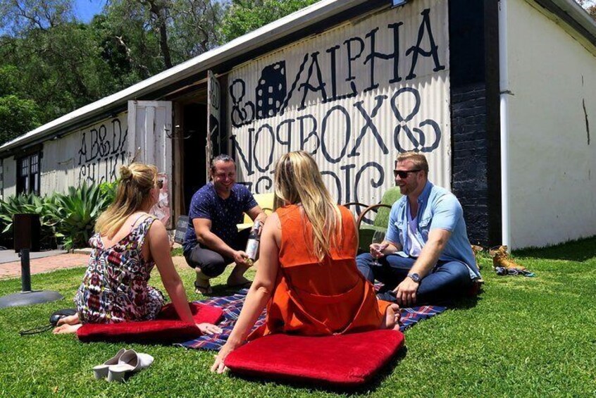 Fun wine tasting in the sun