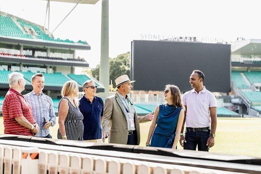 View from edge of field of play of Sydney Cricket Ground