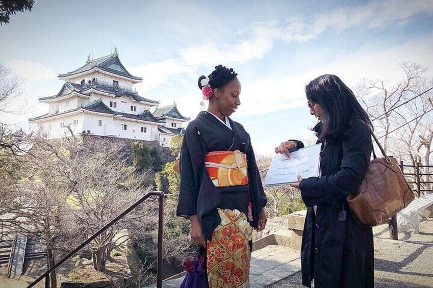 Kiono dressing at Wakayama castle