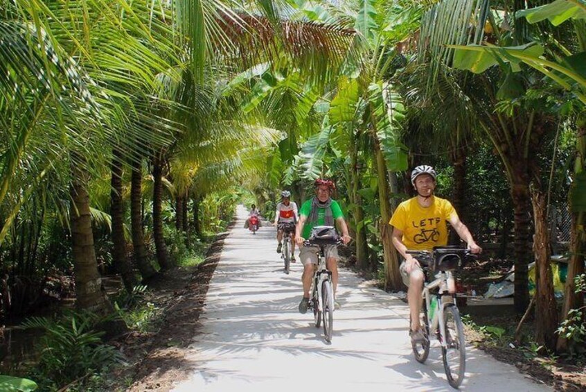 Cycling around the village 