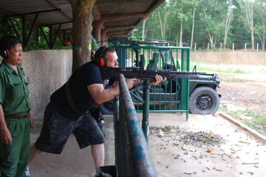 shooting in Cu Chi Tunnels