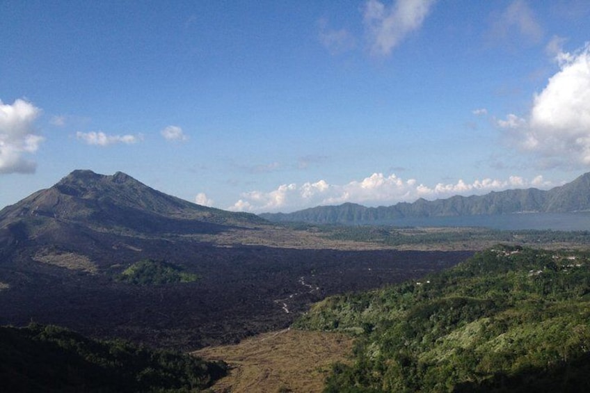 Bali Active volcano Mt. Batur with their lake
