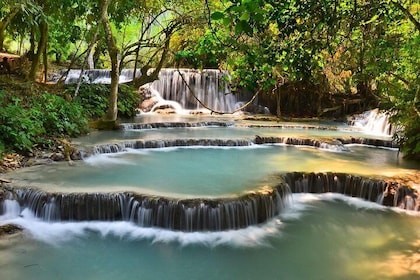 Full Day bamboo experience with cooking class & Kuang si waterfalls