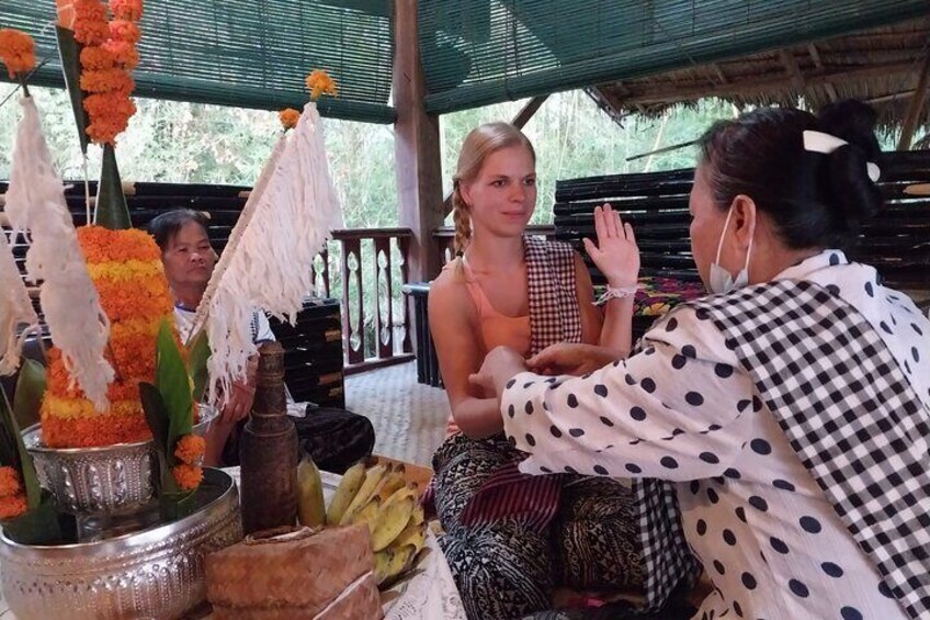 Home-cooked dinner & Baci ceremony with Villagers in Ban Nasang