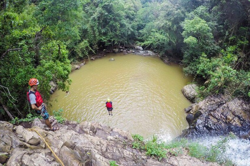 Cliff jumping during Canyoning in Da Lat