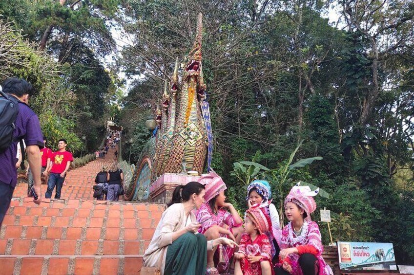 Morning Alms to monks, Doi Suthep temple, Hidden temple & Chiang Mai city views.