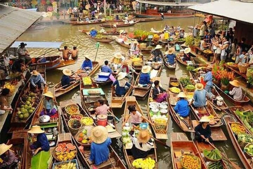 Damnern Saduak Floating Market, Risky Market & Amphawa Floating Market - Bangkok