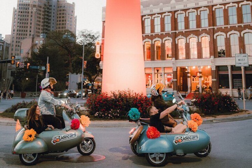 VESPA SiDECAR Tour in San Antonio with Tacos