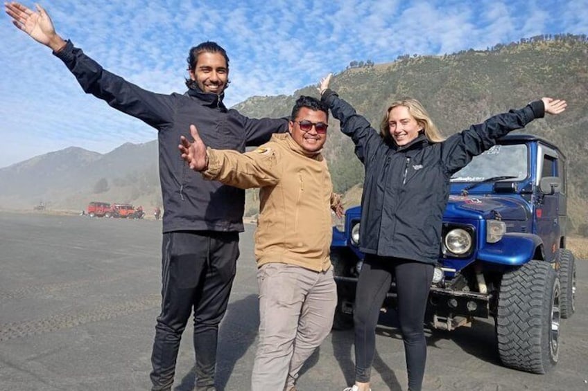 Couple posing on Bromo's Sea of Sand