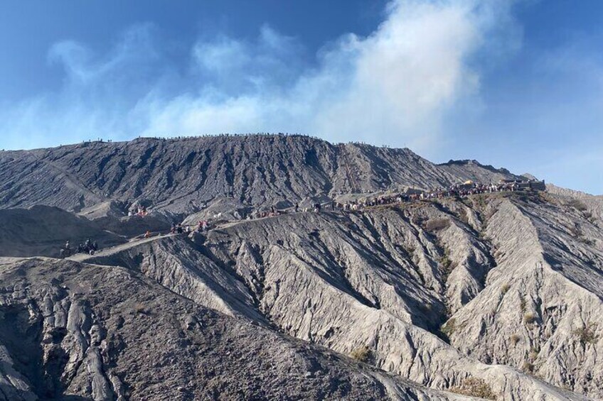 Climbing to Bromo crater