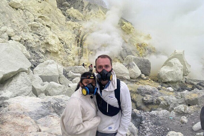 Sulphur stone in Mount Ijen