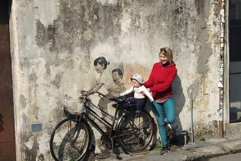 "Children on Bicycle" Street Art Mural @ Armenian Street