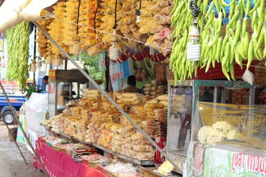 Green Chilly Snacks sold by street vendors.