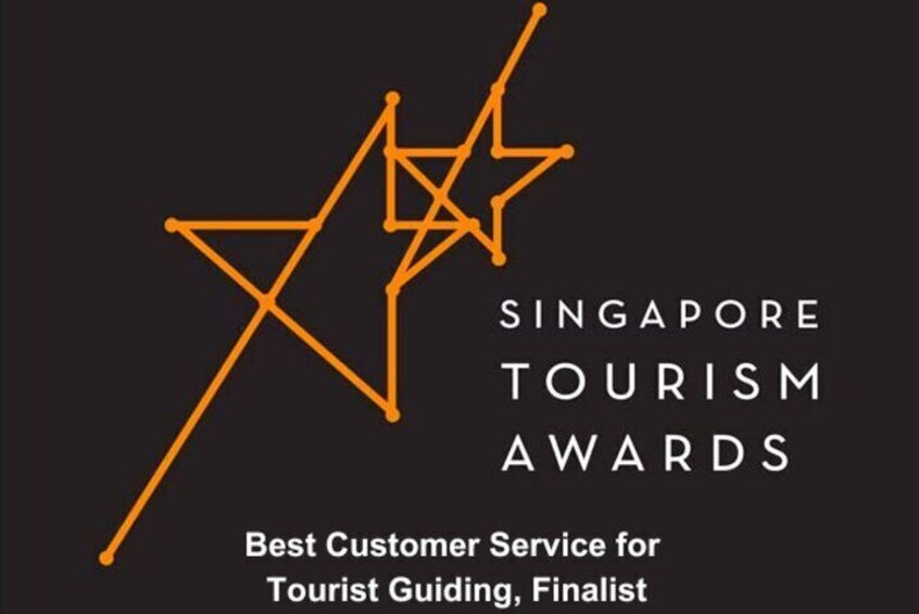 We're delighted to be a finalist for the Singapore Tourism Awards 2020 - Best Customer Service for Tour Guiding.