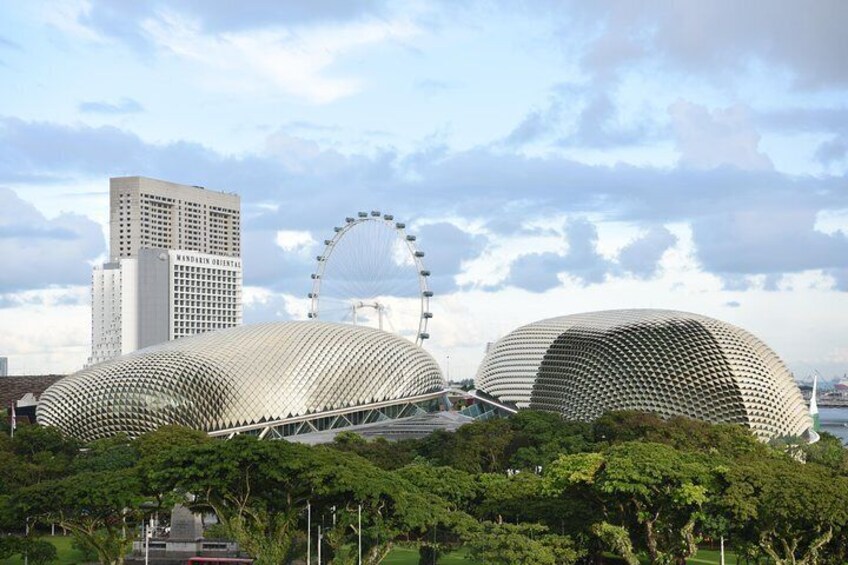 The iconic Esplanade with Singapore Flyer on the horizon