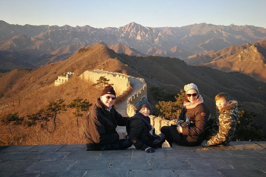 Family photo on Huanghuacheng Great Wall