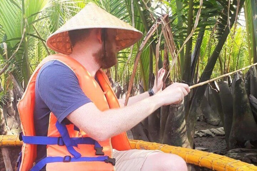 Hoi An Eco Tour & Papa's Cooking Class with Experience by bamboo Basket Boat