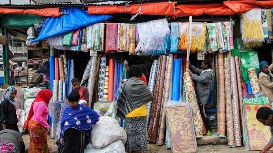 Scene at Merkato Market in Addis Ababa - the largest open air market in Africa