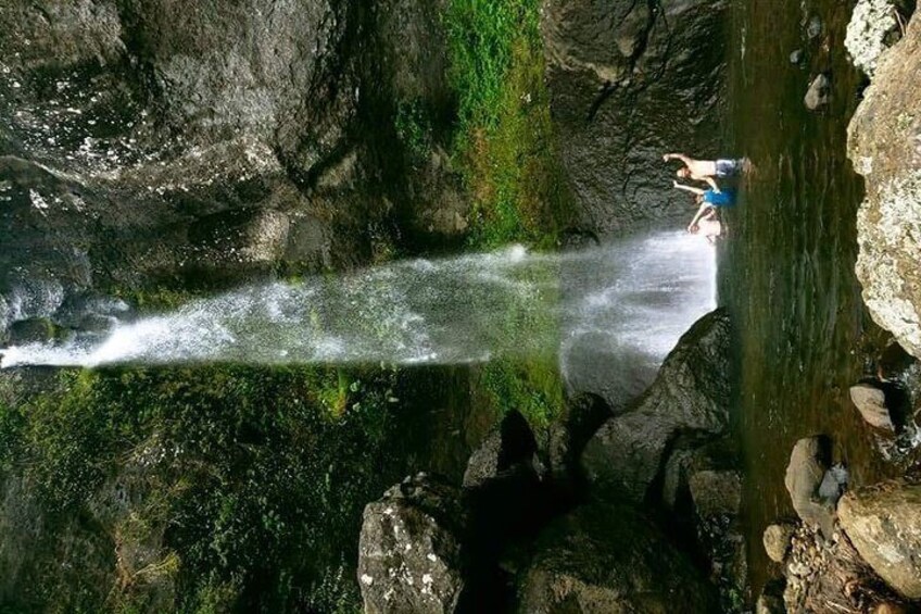 Enjoying swimming at the Waterfall 